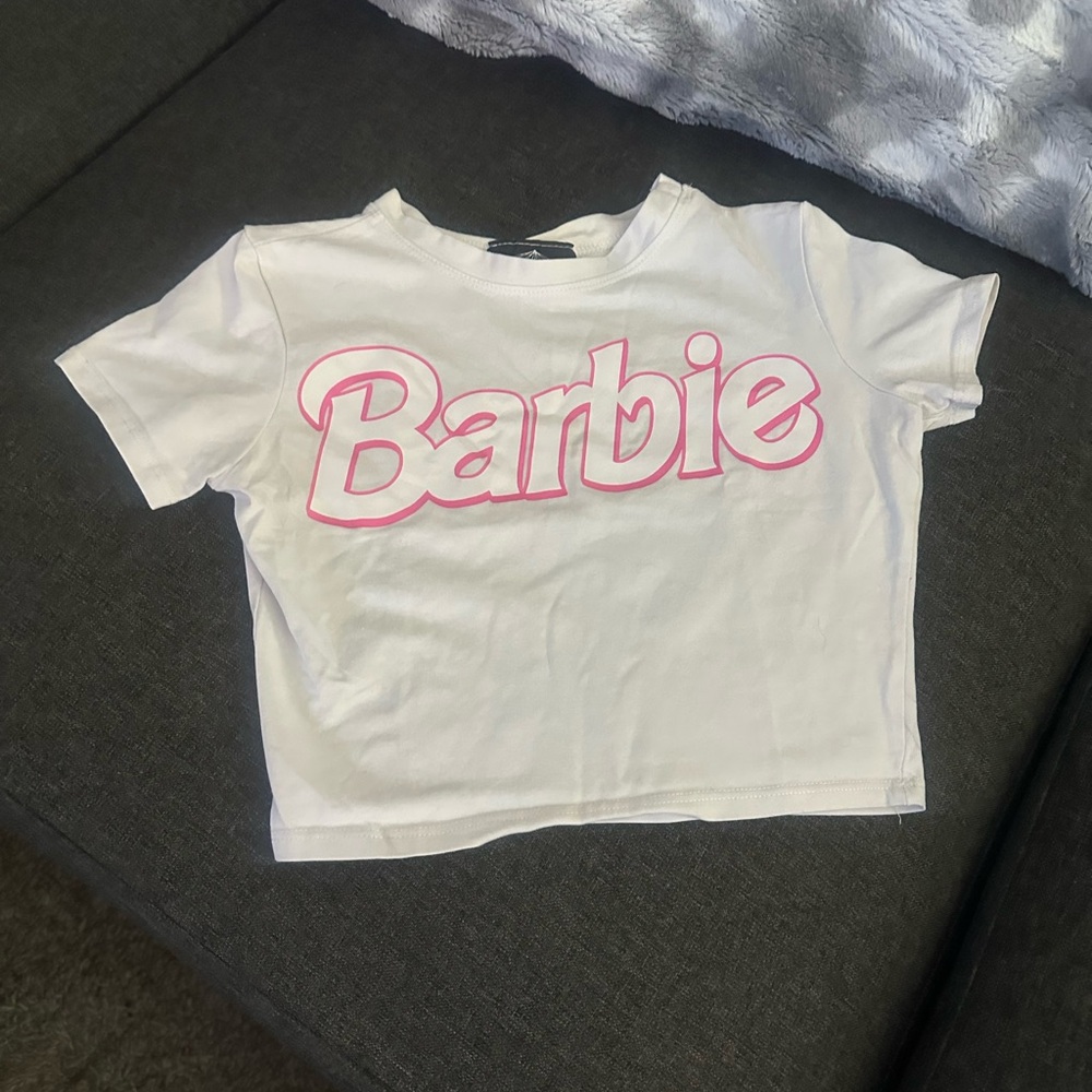 Barbie white crop shirt